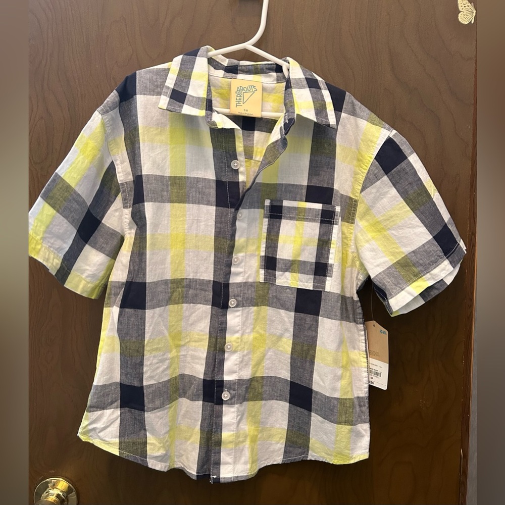 Thereabouts little and big boys, short sleeve button down shirt